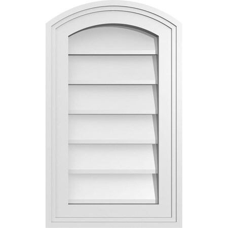 Ekena Millwork Arch Top Surface Mount PVC Gable Vent: Functional, w/ 2"W x 1-1/2"P Brickmould Frame, 12"W x 20"H GVPAR12X2002SF